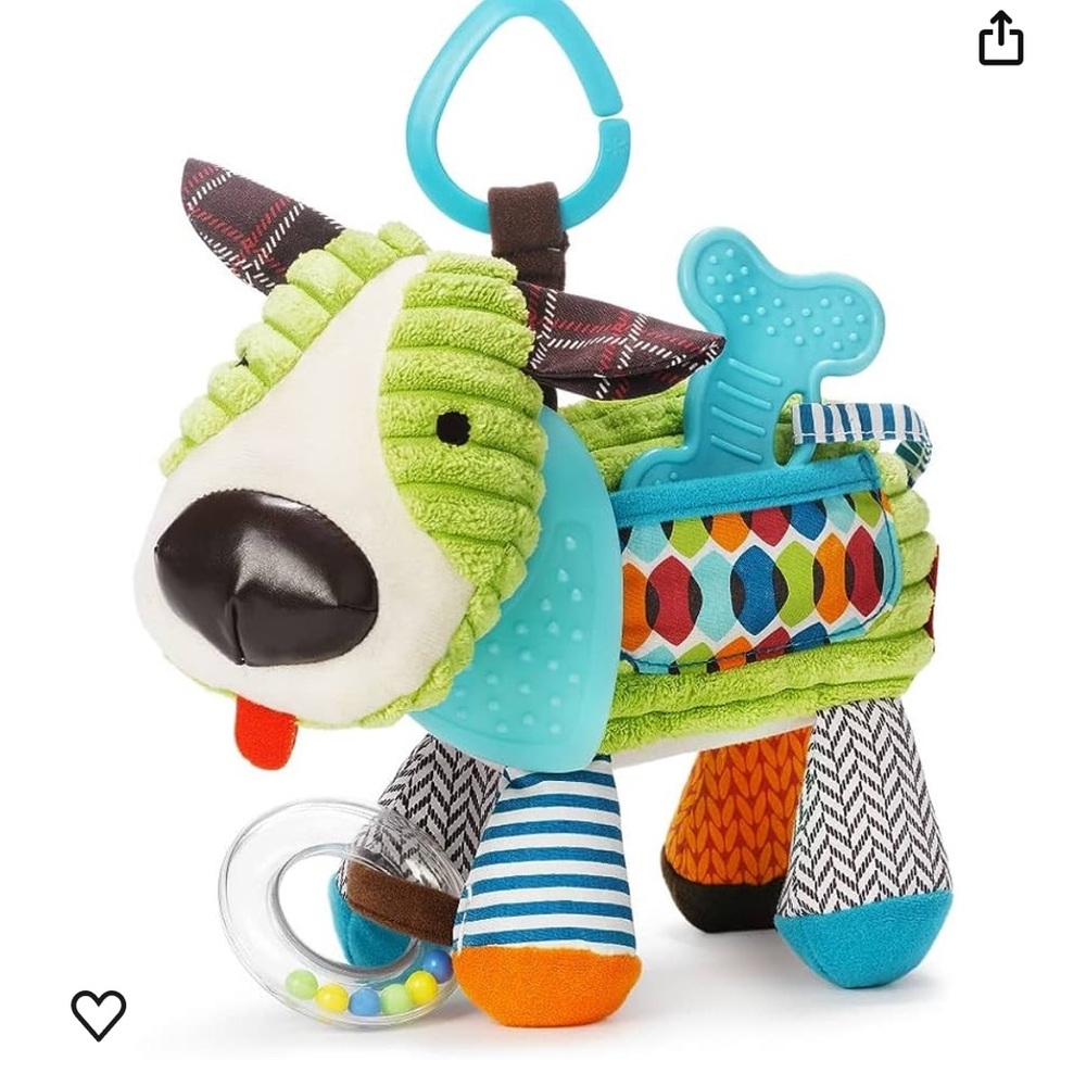 Skip Hop Bandana Buddies Baby Activity & Teething Toy with Multi Sensory Rattle